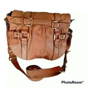 Vince Camuto Tan Leather Crossbody Messenger Bag